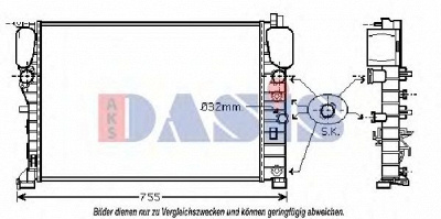 AKS DASIS 120036n -  Радиатор, охлаждение двигателя